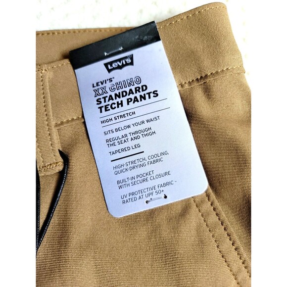 NWT Levis XX Chino Standard Tech High Stretch Men’s UPF Pants-Brown Walnut 38x32 - Picture 6 of 11